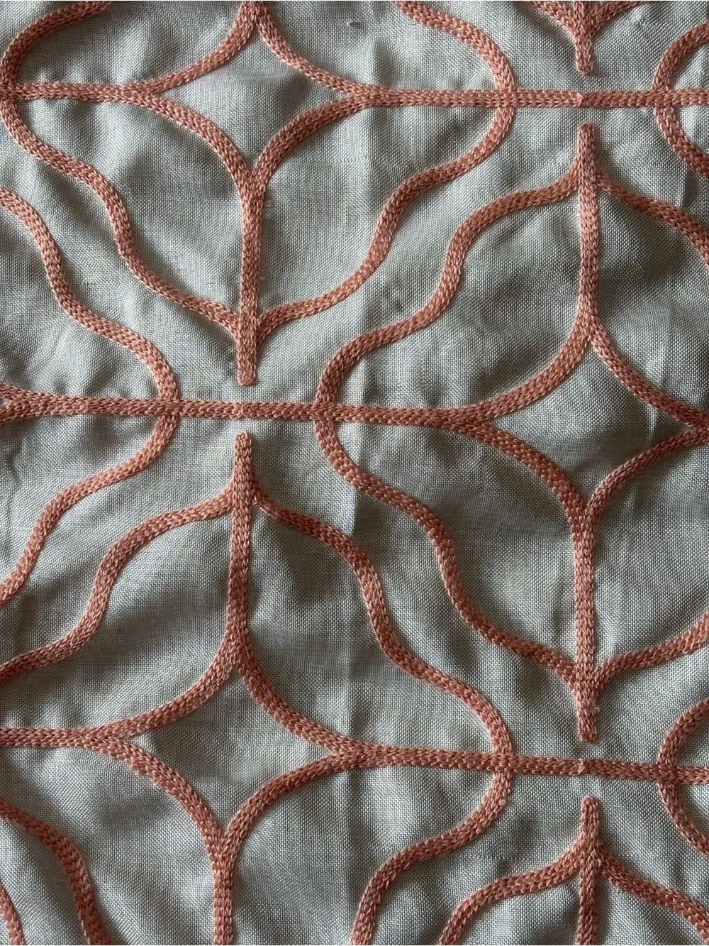 2 JC Penny Home Multi Texture Pillow Shams Standard Quilted Coral Peach Cream